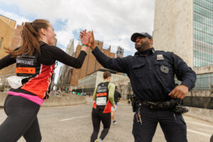 March 17, 2024: The 2024 United Airlines NYC Half Marathon is held in New York City. The course along 42nd Street. (Photo by Ben Ko for New York Road Runners.)