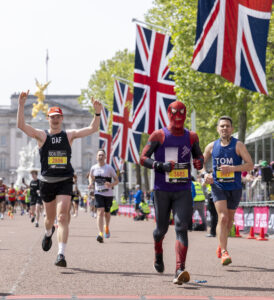 A participant dressed as SpiderMan makes his way along The Mall to the finish line during the TCS London Marathon on Sunday 26th April 2026.


Photo: Shaun Brooks for London Marathon Events

For further information: media@londonmarathonevents.co.uk