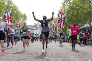 Participants react as they cross the finish line at The Mall during the TCS London Marathon on Sunday 26th April 2026.


Photo: David Cliff for London Marathon Events

For further information: media@londonmarathonevents.co.uk
